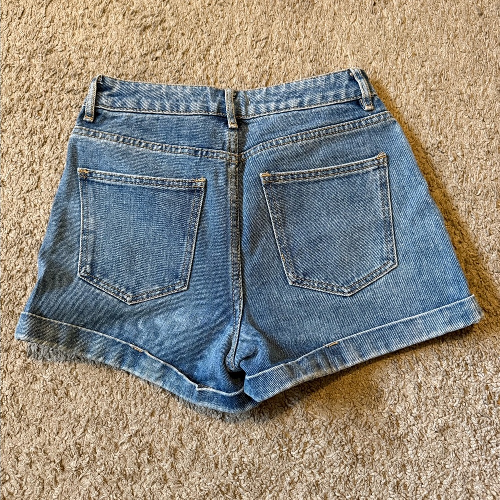 PacSun Blue Jean Shorts High-Waisted Cuffed